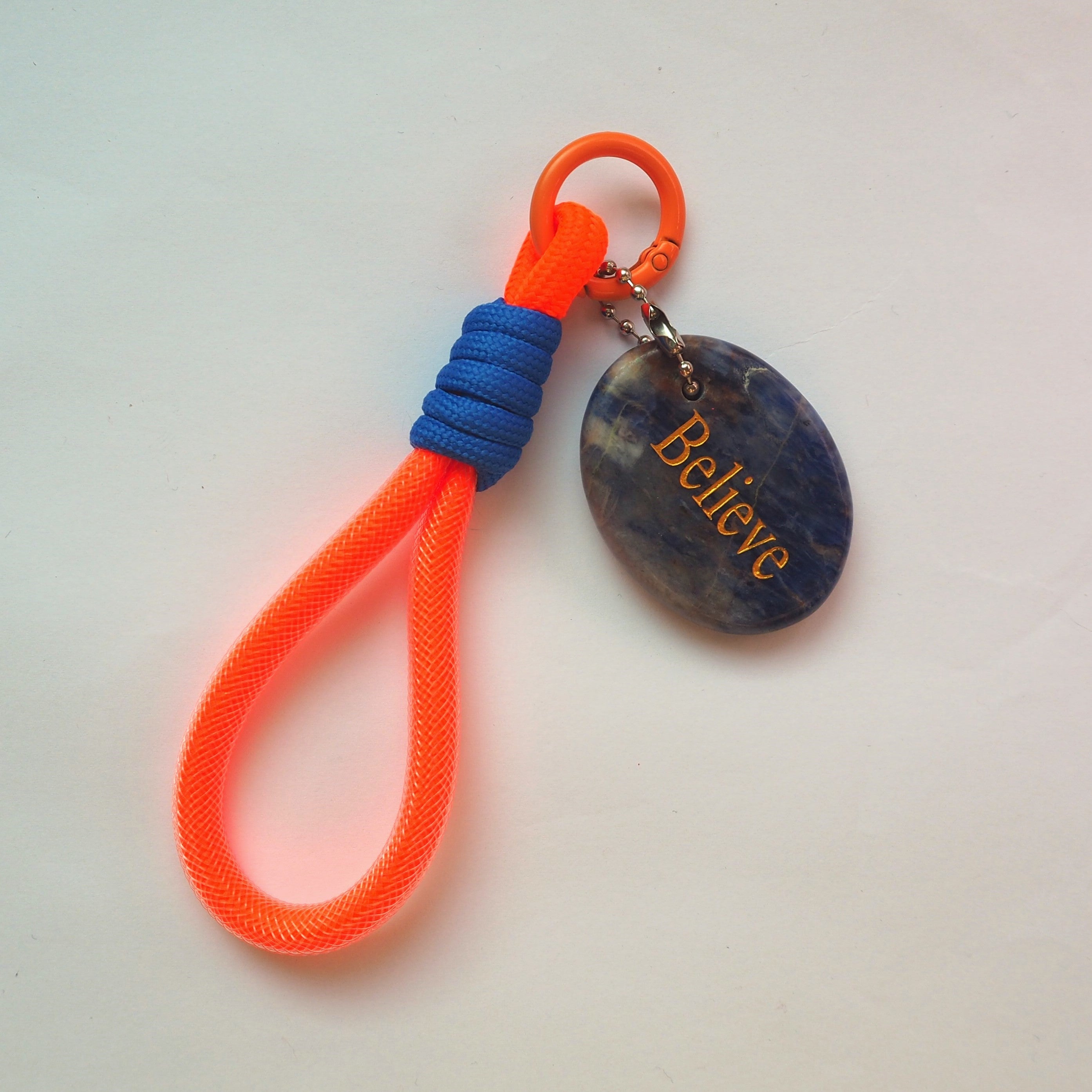 Ignite Tide · Believe — Sodalite Keychain for Clarity & Courage