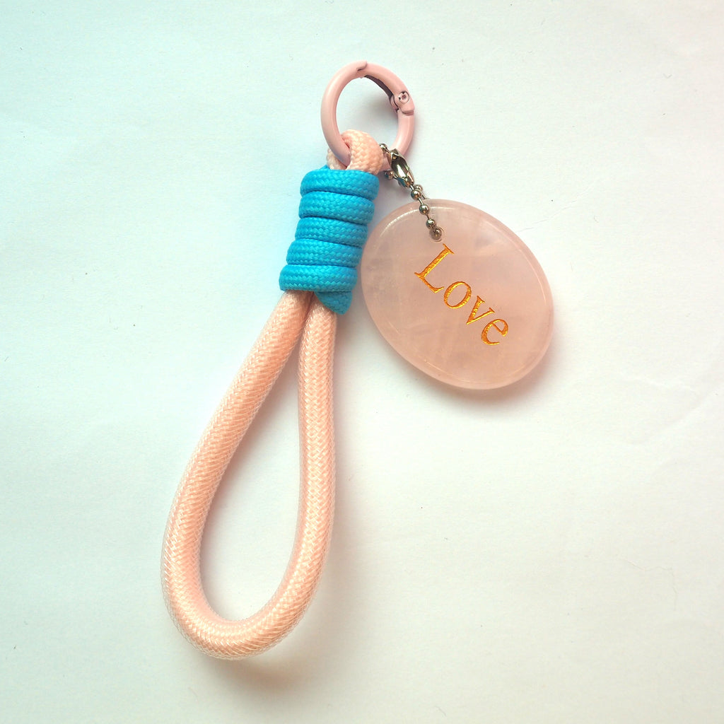 Blush Horizon · Love — Rose Quartz Keychain for Soft Connection