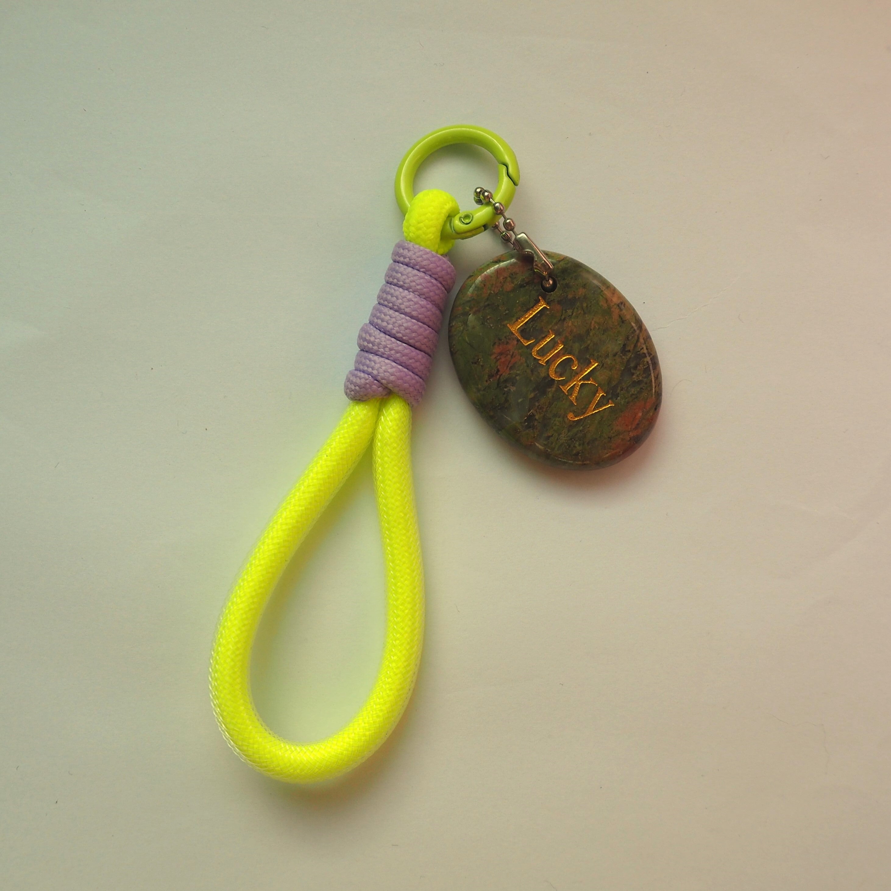 Clover Current · Lucky — Unakite Keychain for Chance & Openness