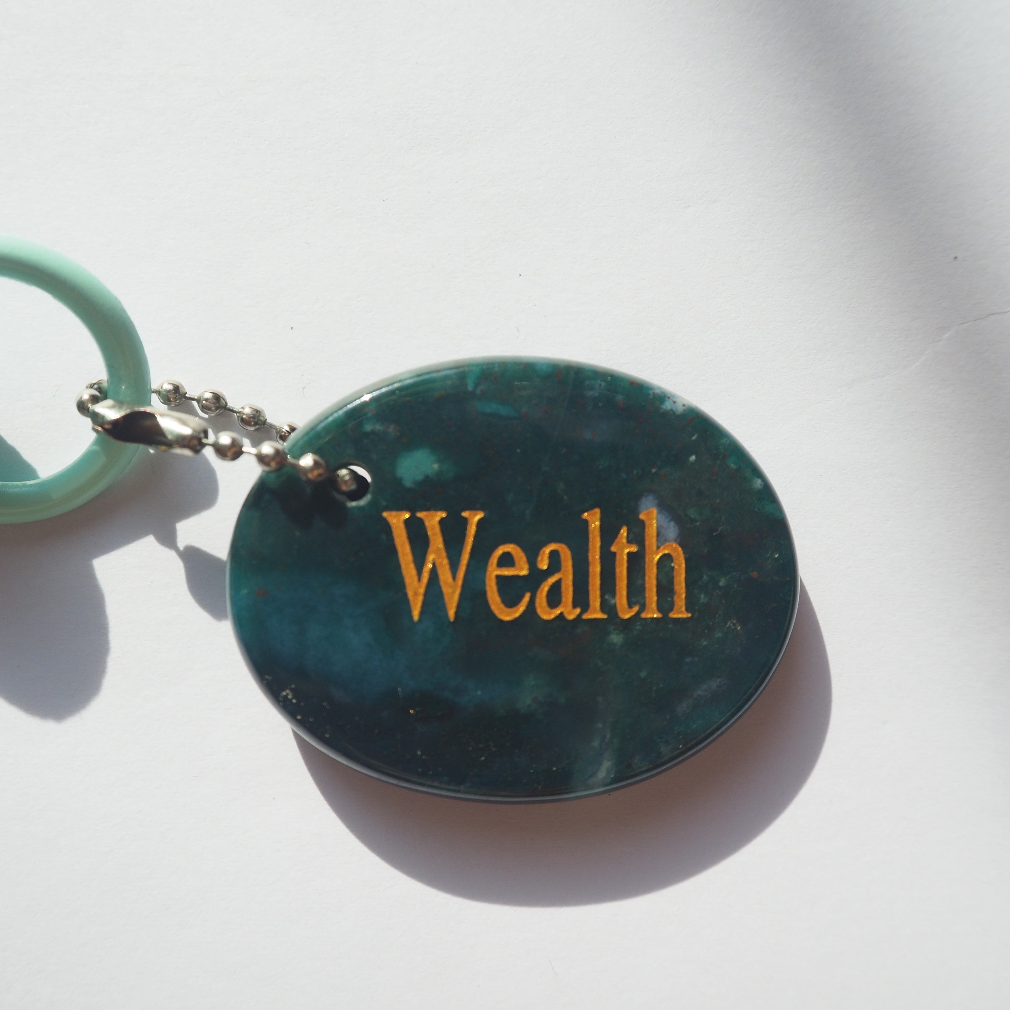 Lagoon Flow · Wealth — Indian Agate Keychain for Gentle Prosperity