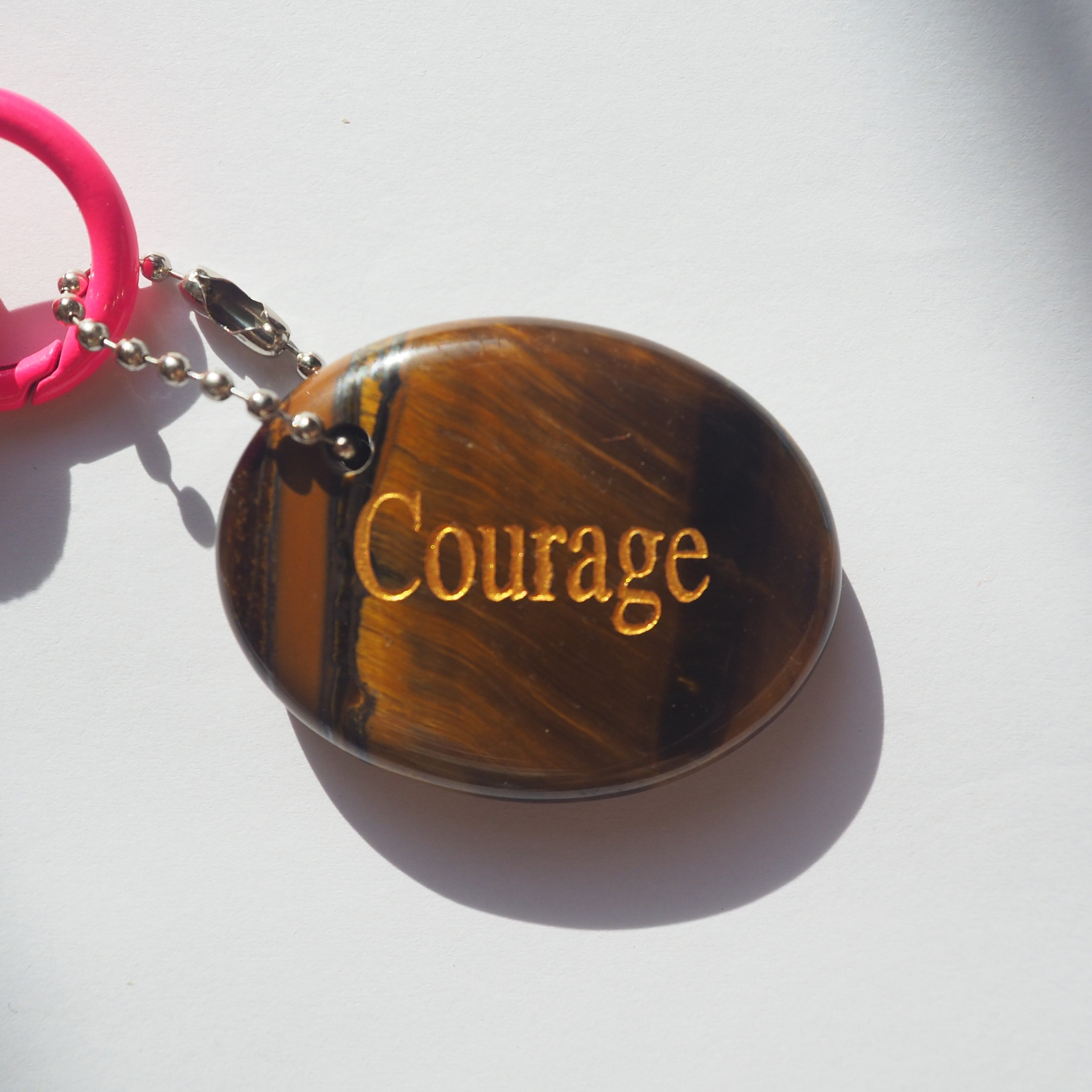 Crimson Storm · Courage — Tiger Eye Keychain for Bold Strength