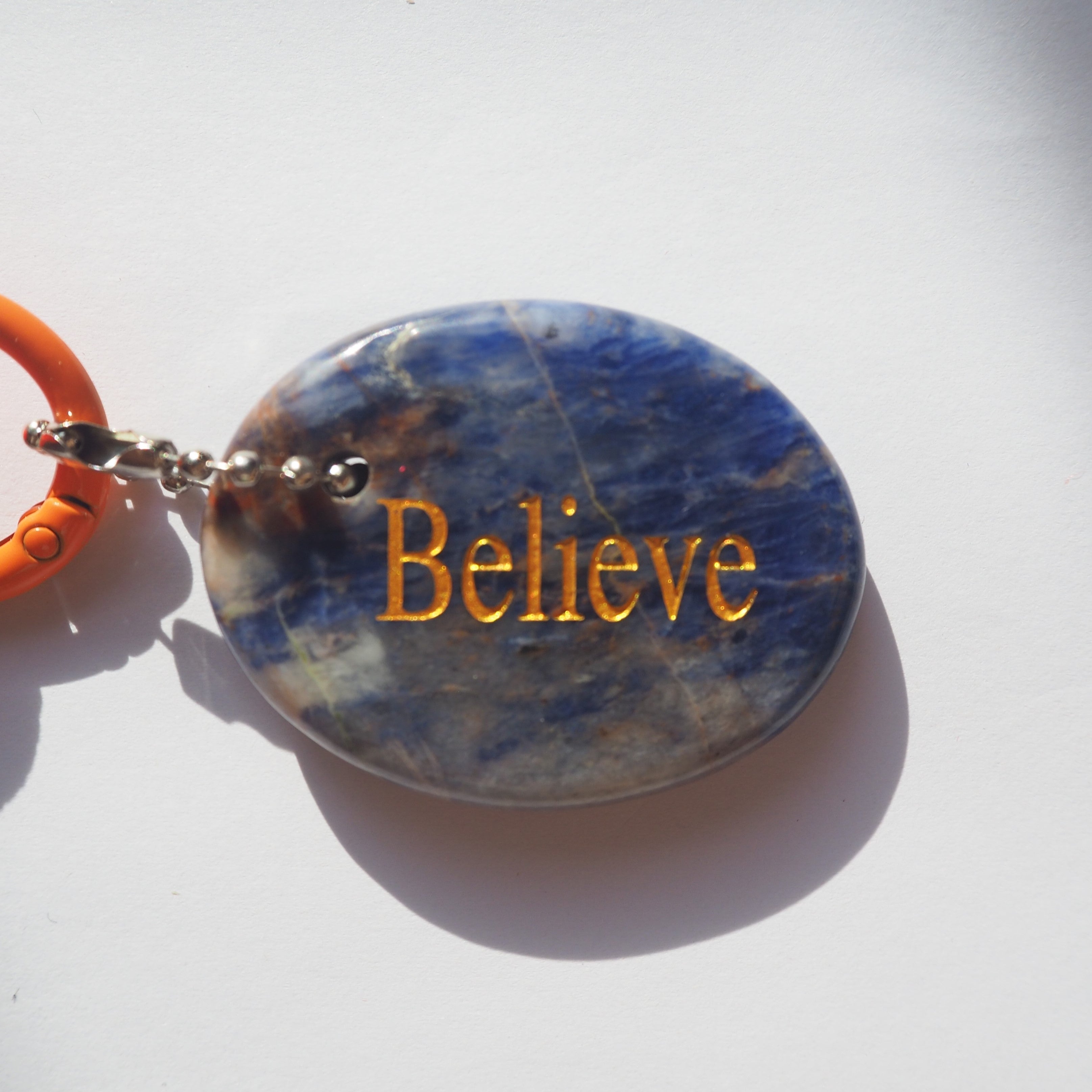 Ignite Tide · Believe — Sodalite Keychain for Clarity & Courage